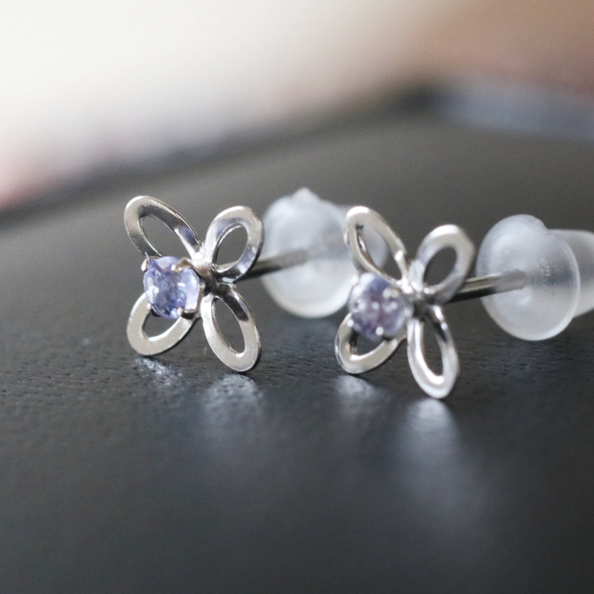 One of a kind ] Tanzanite*Flower*Earring/K14WG – Ellearl_jewelry